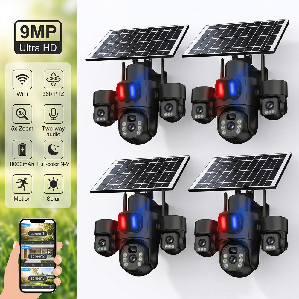 Camara De Seguridad Solar Inalambricas Para Exterior Con Vision Nocturna y Audio
