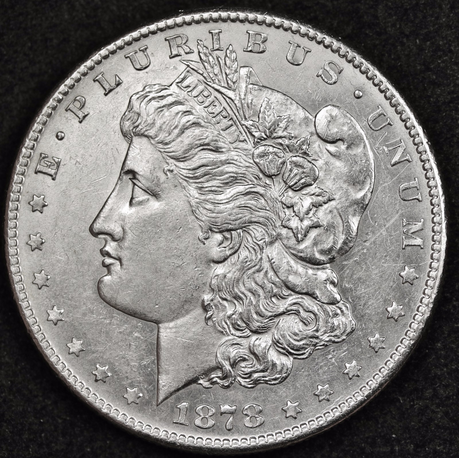 1878-s Morgan Silver Dollar.  B.U. 103059 (Inventory F)