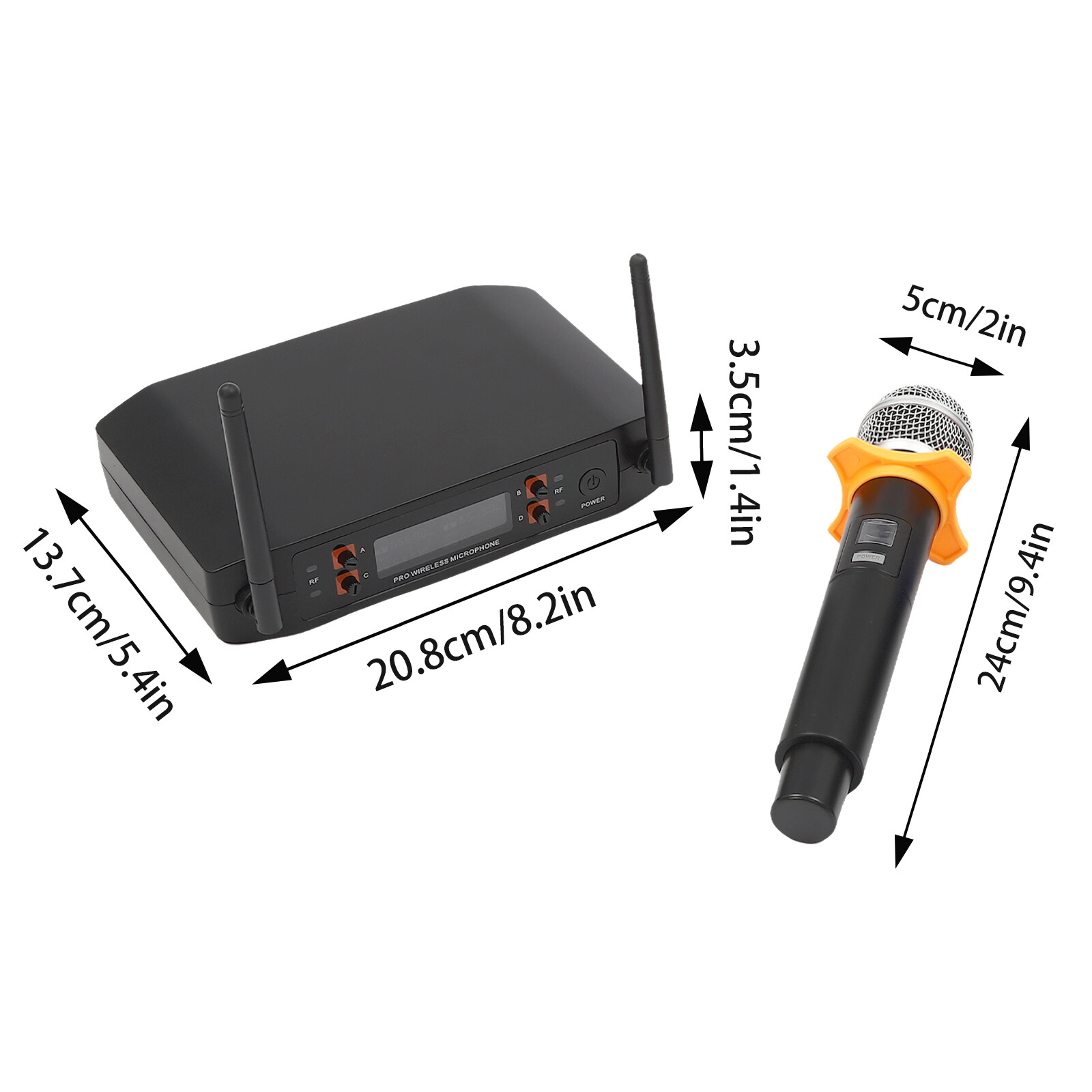 4 Channel Microphone Pro Audio System UHF Wireless Handheld Dynamic Mic Party