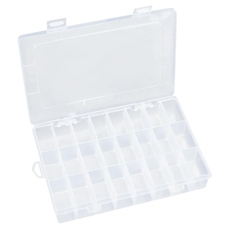 24 Grid Removable Divider Rectangle Bead Organizer Container Box with