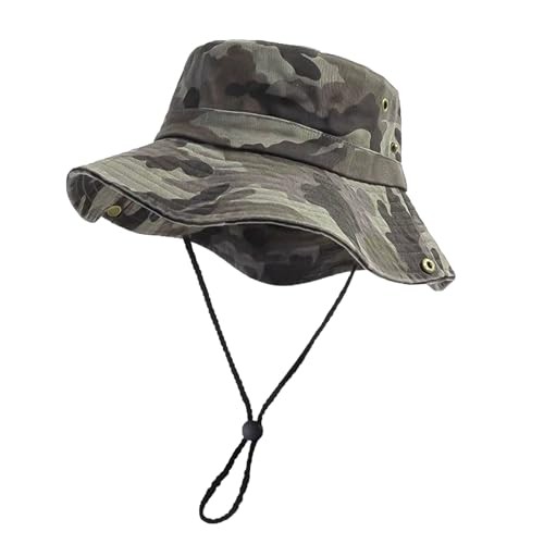 Bucket Hats for Men and Women - 100% Cotton, One Size Light Camouflage