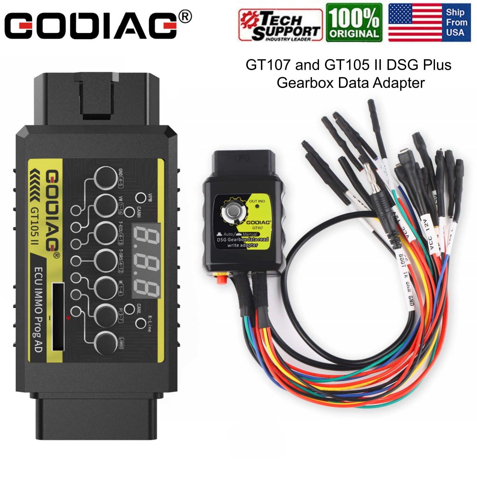 GODIAG GT105 E-C-U IMMO Kit Plus GT107 DSG Gearbox Data Read/Write Adapter Tool