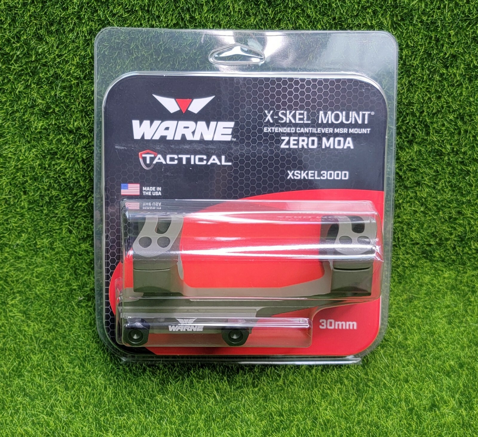Warne Extended Skeletonized 30mm Mil-Spec Scope Mount, OD Green - XSKEL30OD