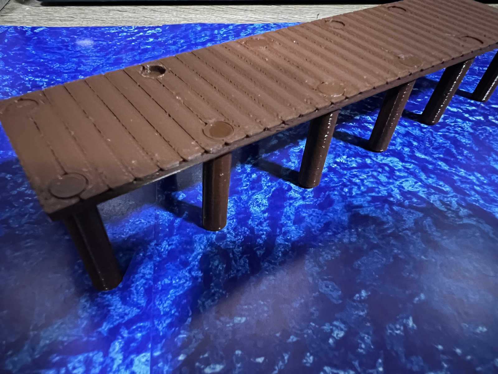 O Scale Dock with Pilings for Fishing or Cargo Loading - 6.5 x 1.5 Inch Section