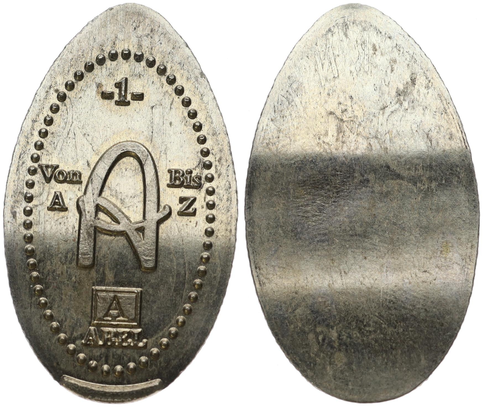 Medal - Elongated Coin - From A To Z - Arel Letter 1 A