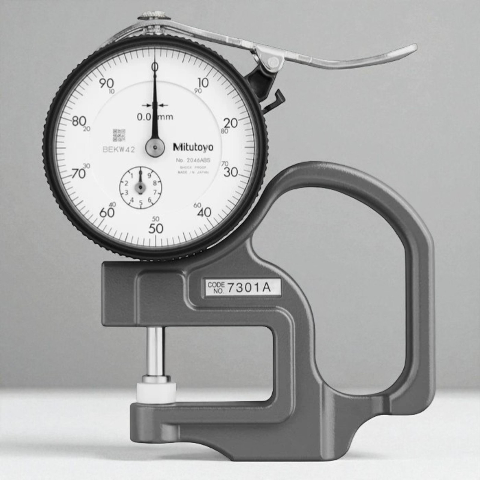 Mitutoyo 7301A Dial Thickness Gauge 0-10mm Ceramic Anvil Flat Tip Japan
