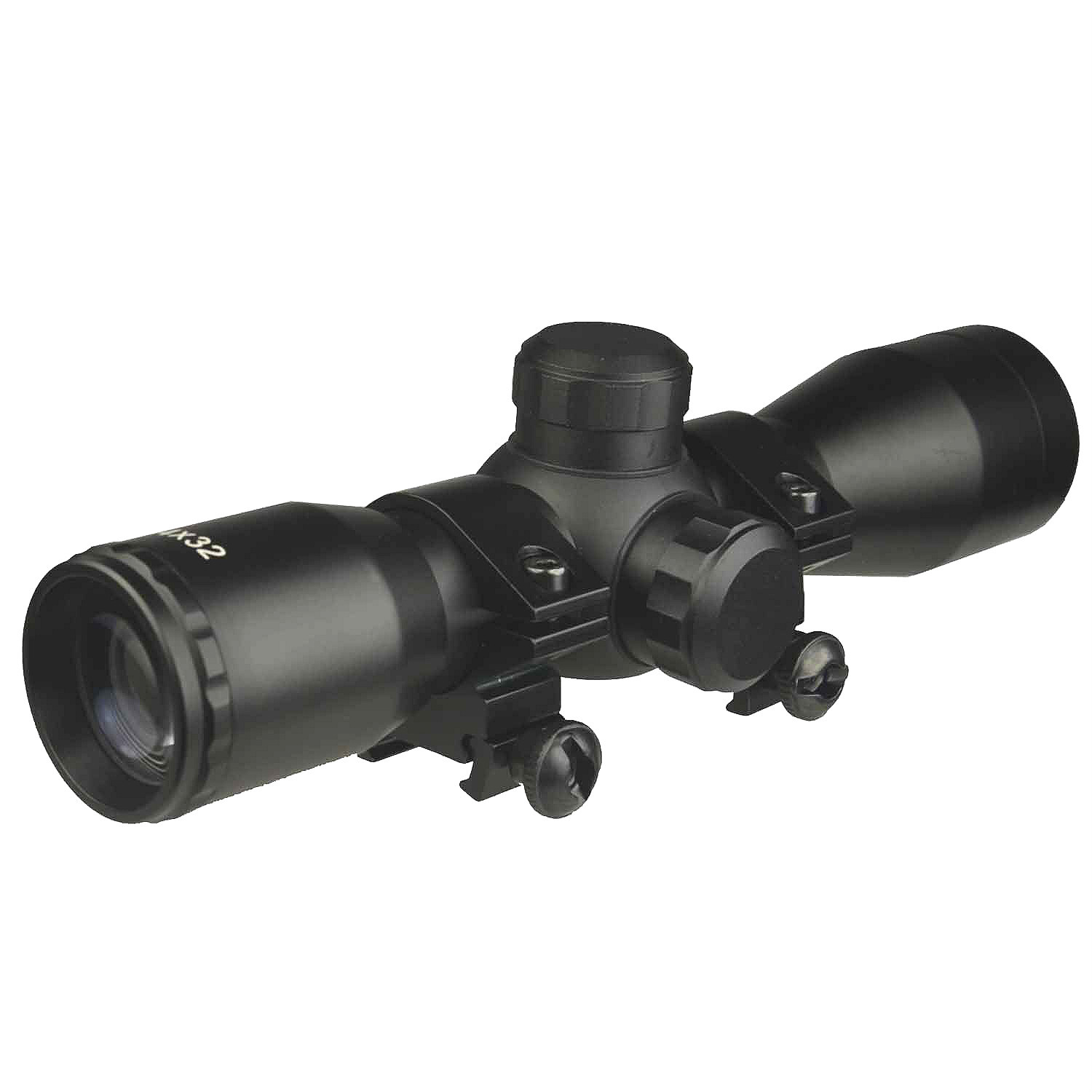 DB TAC Anodized Black 4X32 Compact .223 .308 7.62x39 mm Scope Mil Dot With Ring