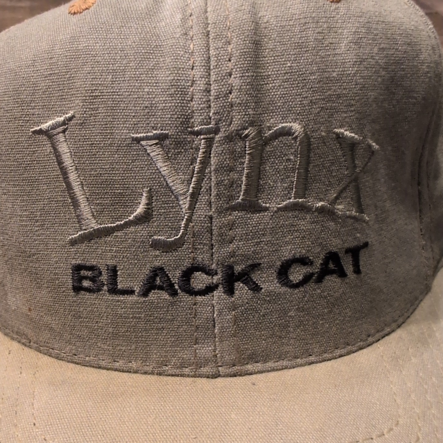 Vintage Black Cat Lynx Golf Strapback Hat Cap Made In USA
