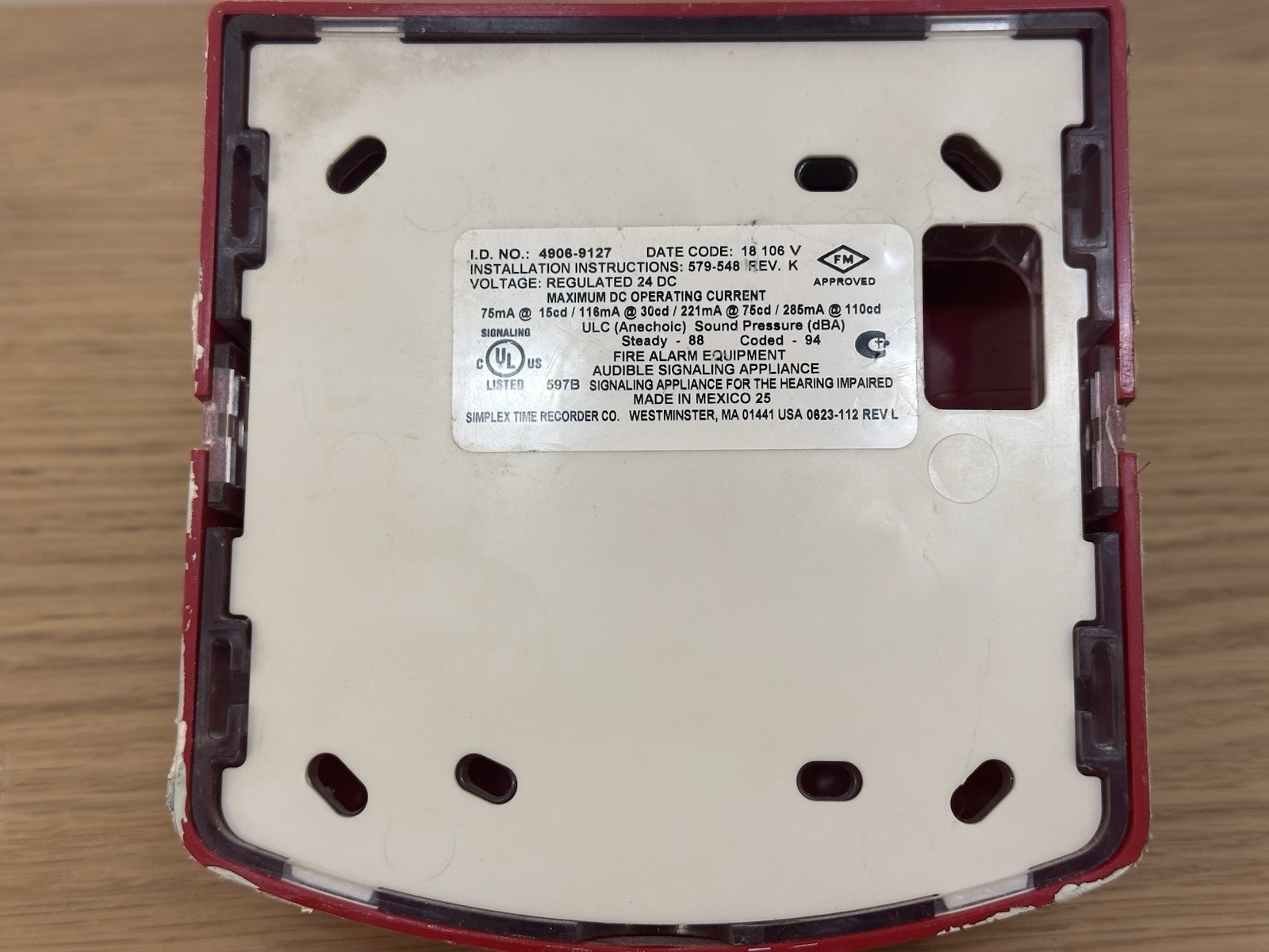 Simplex 4906-9127 Multi-Candela Horn Strobe
