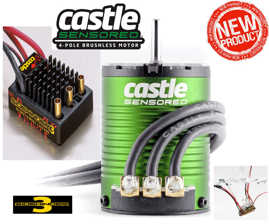 NEW Castle Creations SV3 Waterproof 12v ESC with 1406-5700kV Sensored Brushless