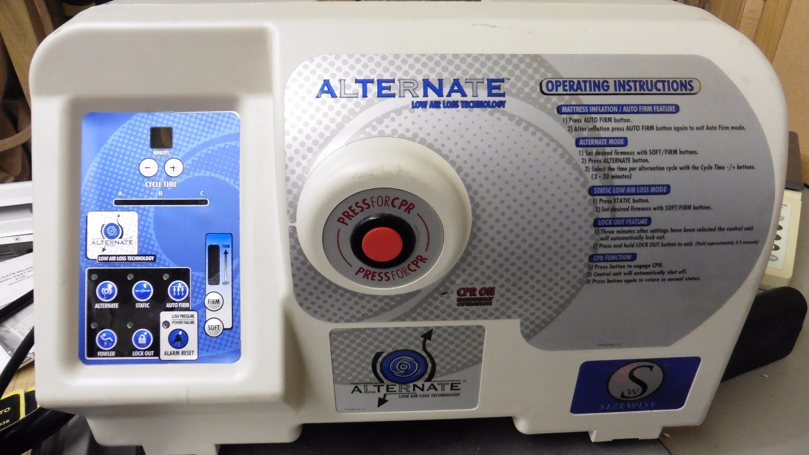 SIZEWISE 61355006 Alternate Low Air Loss Technology Pressure Mattress controller