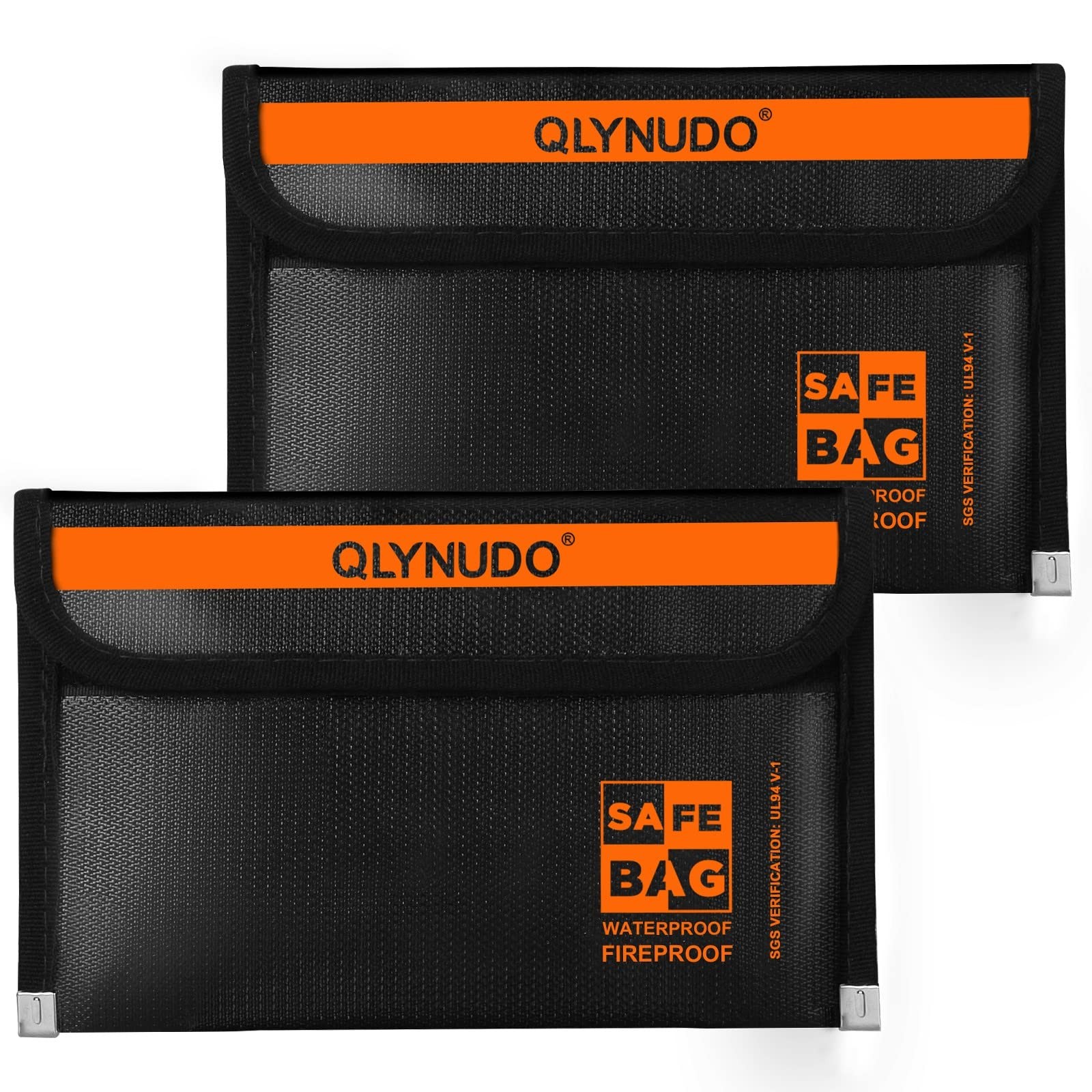 Fireproof Money Bag for Cash (2 Pack, 8x5"), Waterproof Document Pouch for Tr...
