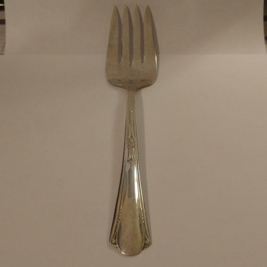 Silver Meat Fork Valencia Silver Meat Fork Large Silver Plate Fork 8-3/4"