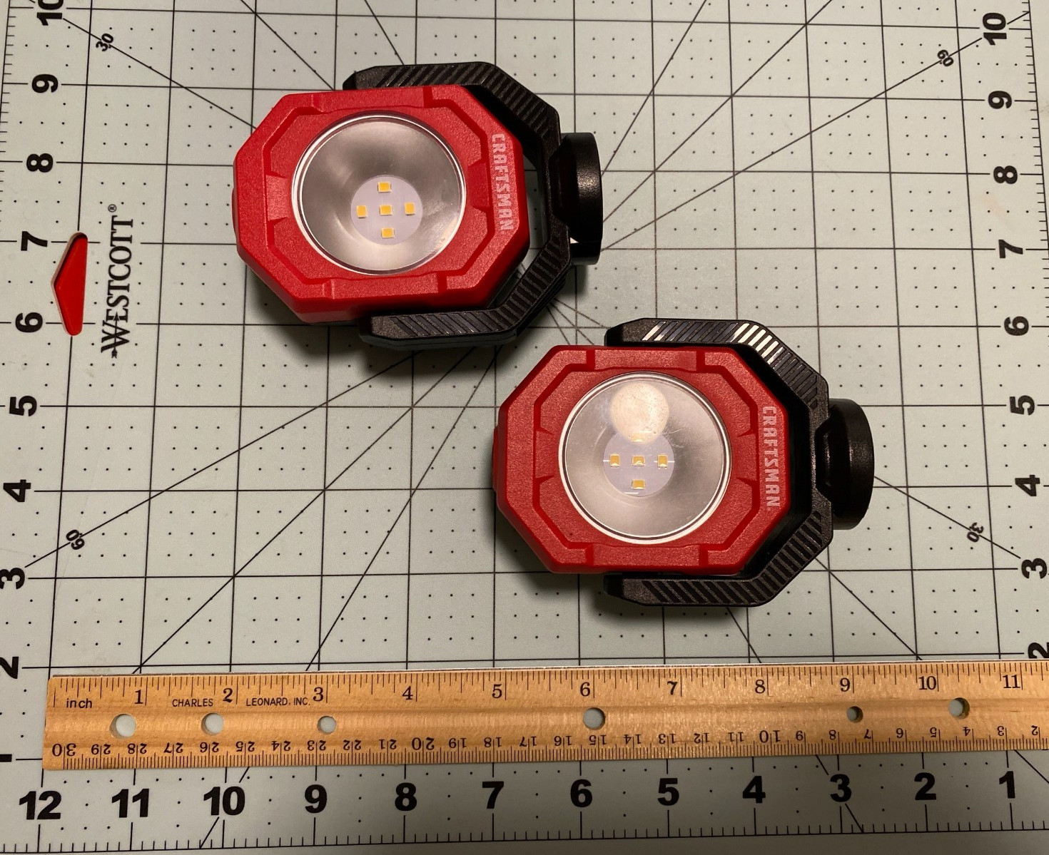 Two Craftsman 200 lm LED Magnetic Pivot Lights Mfr # CMST98254 .