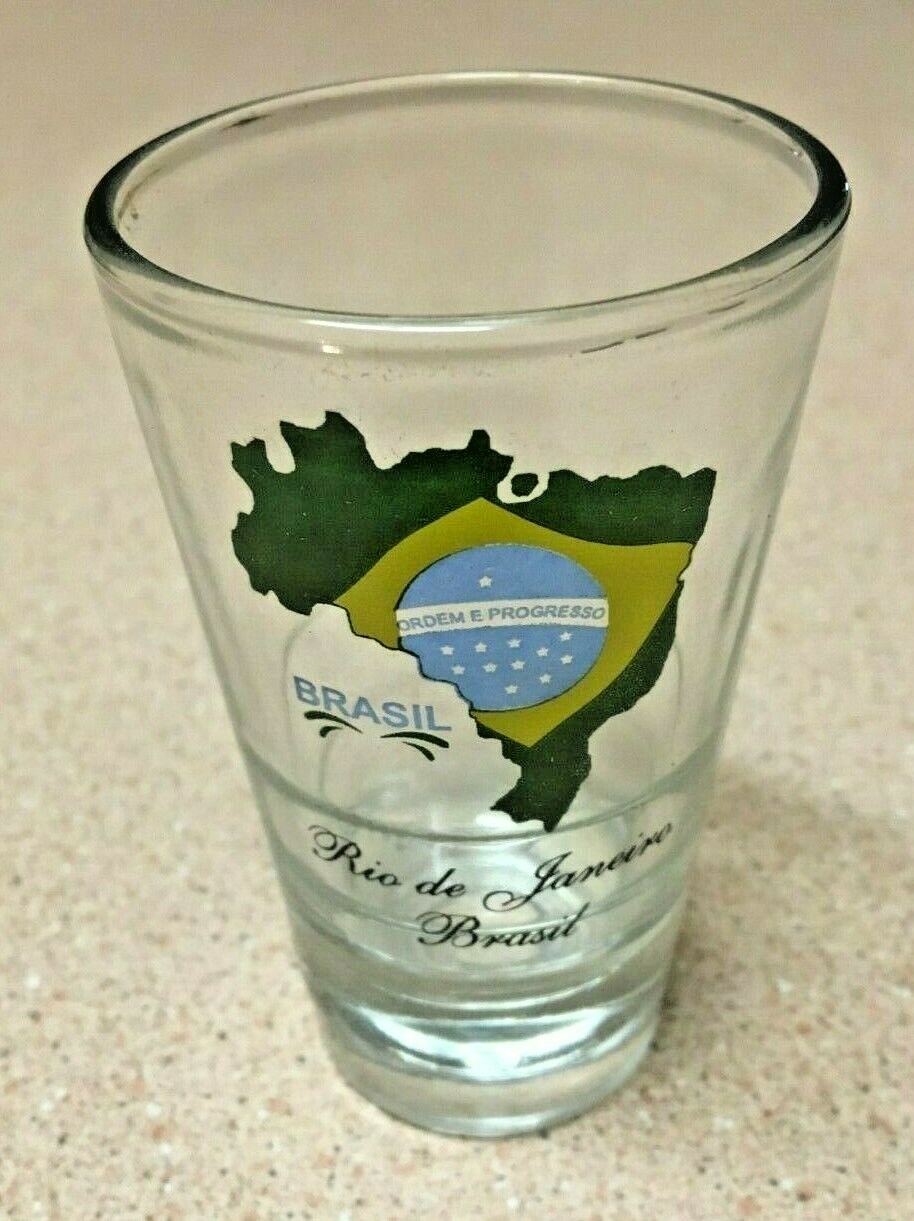 VINTAGE & RARE RIO DE JANEIRO BRASIL BRAZIL OLD TALL SHOT GLASS