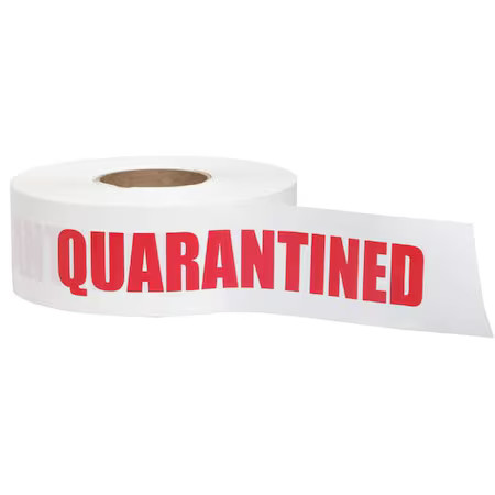 Zoro Select 28078   3 X 1000'L Barricade Tape, Quarantined, White, 3 In Wide X,