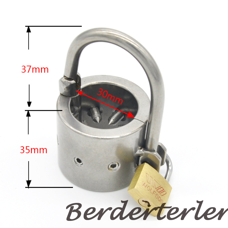Metal Scrotum Lock Ring Ball Stretcher Extender Chastity Device Restraint Men