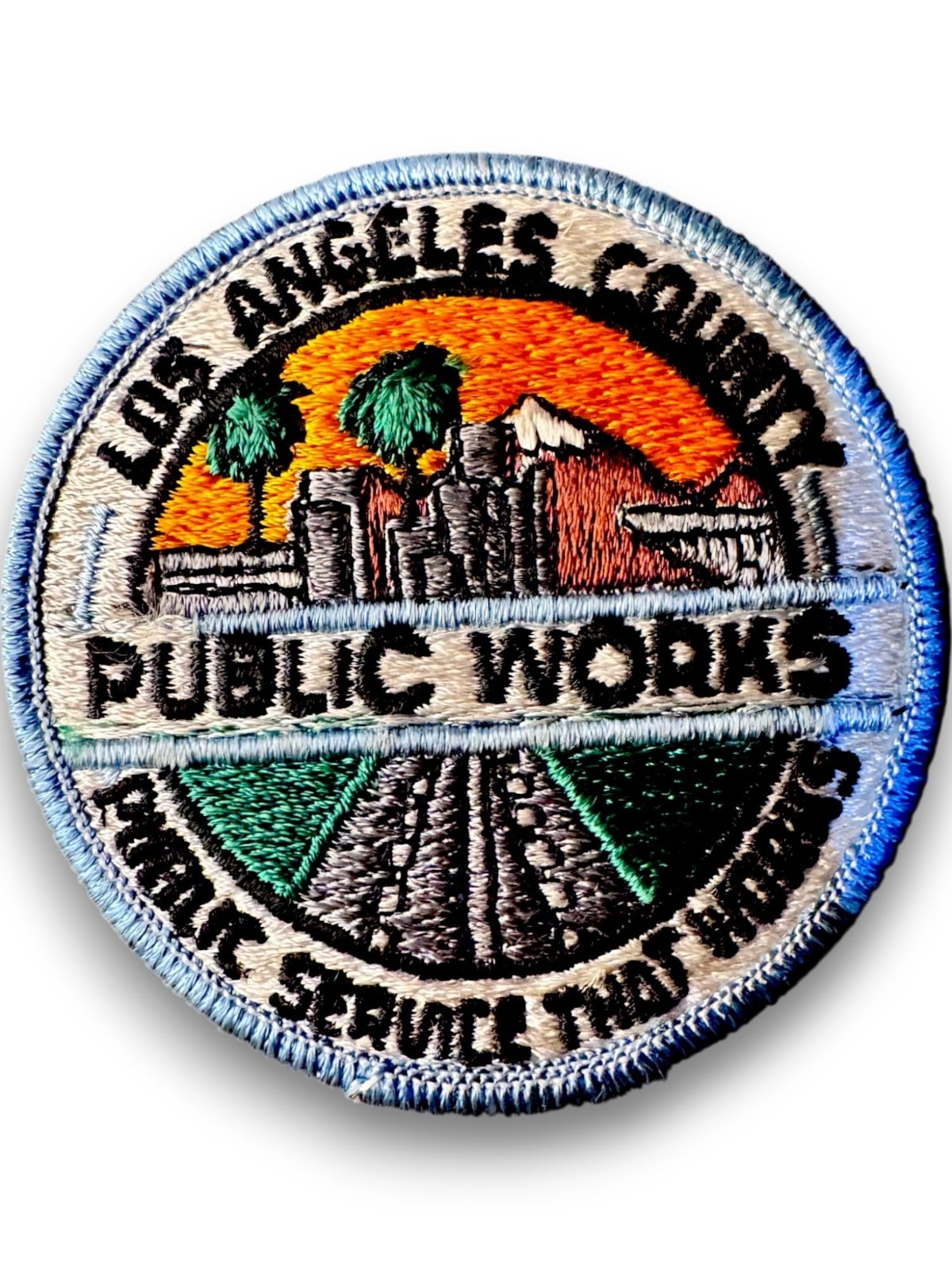 Vintage Los Angeles County Public Works Embroidered Patch Public Service That Wo