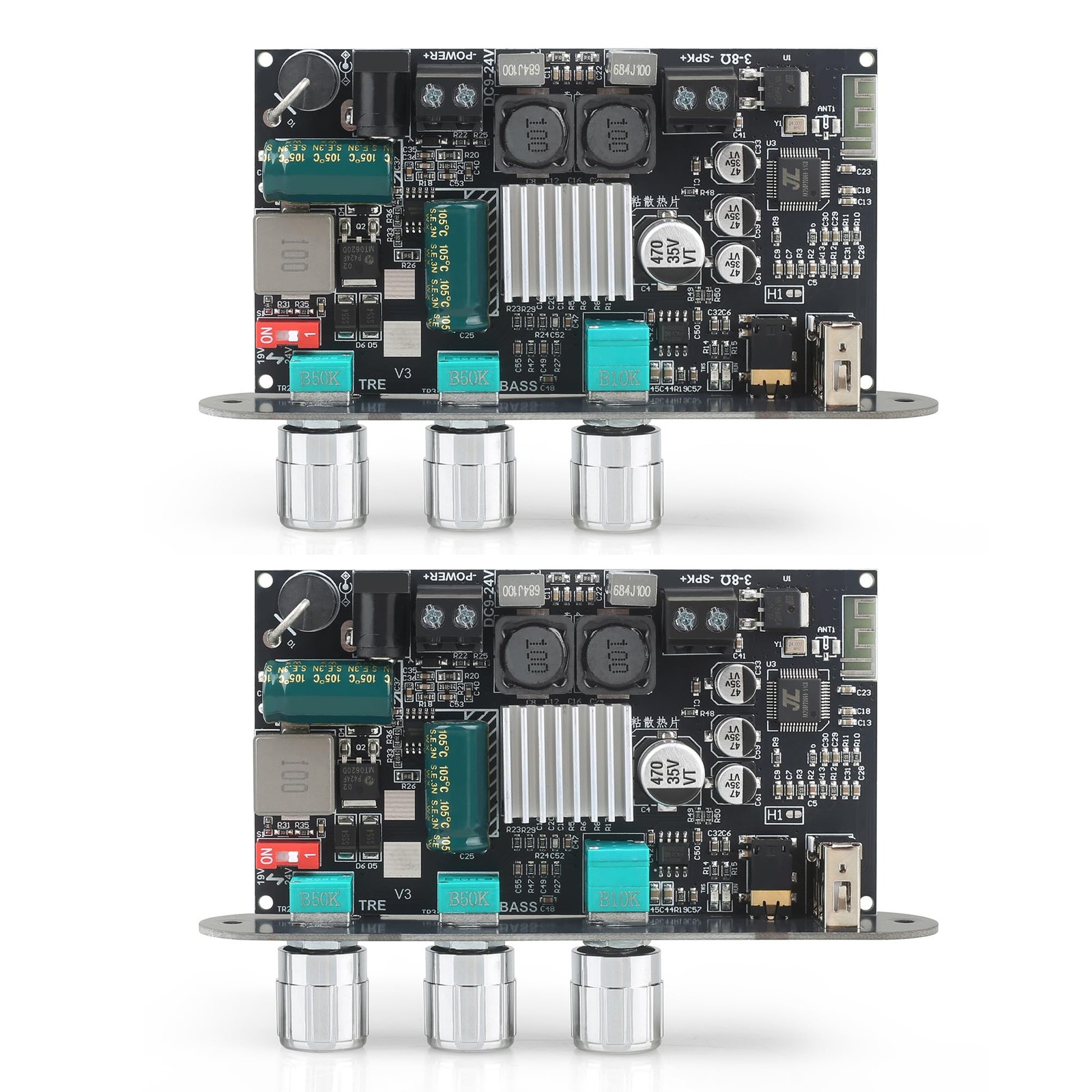 Wuzhi Audio 2PCS ZK-1001U Mono Amplifier Board with TWS, Black2