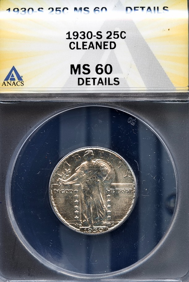 1930-S 25c Silver Standing Liberty Quarter MS 60 Details ANACS # 7786780 + Bonus