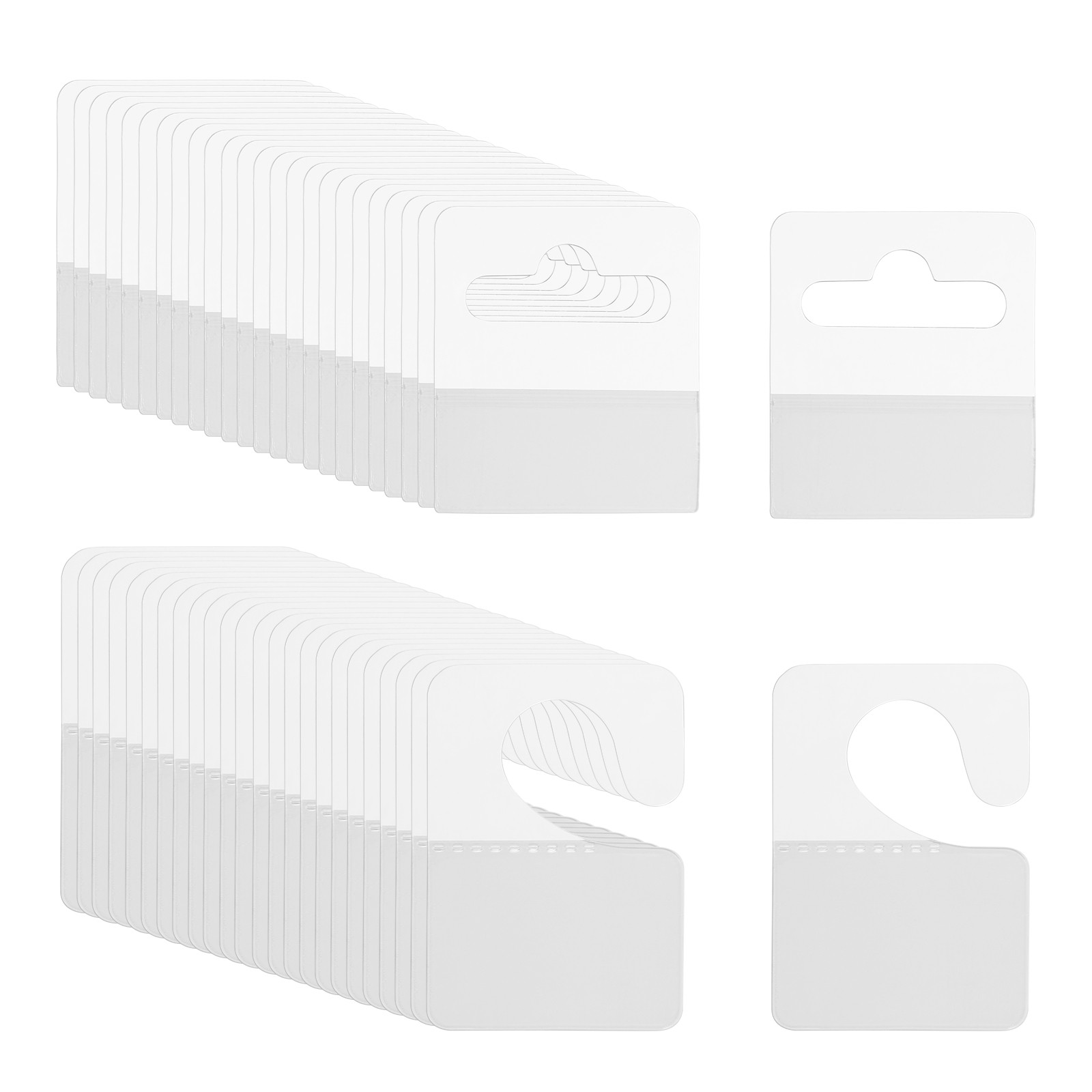 Hang Tabs 1.4x2 / 1.4x1.6 Inch, 120 Pcs Adhesive Hanging Tags, 2 Styles