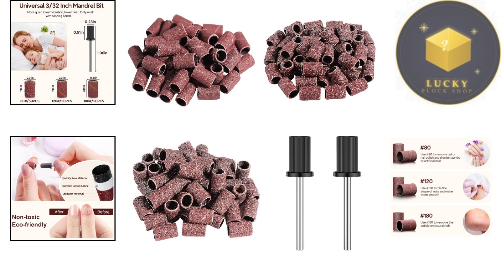 Durable Nail Sanding Bands with 3/32" Bits - Perfect for Beginners & Pros