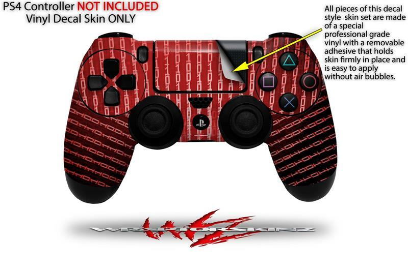 Skin for Sony PS4 Controller Binary Rain Red