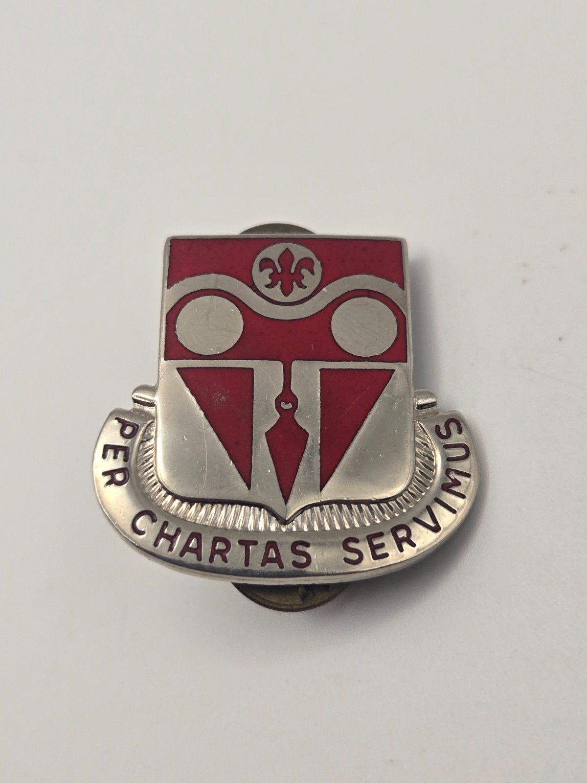 Vintage Army DUI Pins- "Per Chartas Servimus" 649th Engineer Battalion