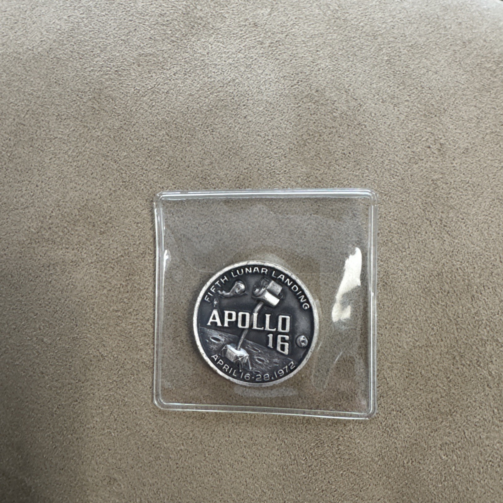 Apollo 16 1972 Balfour Pewter Coin Medallion