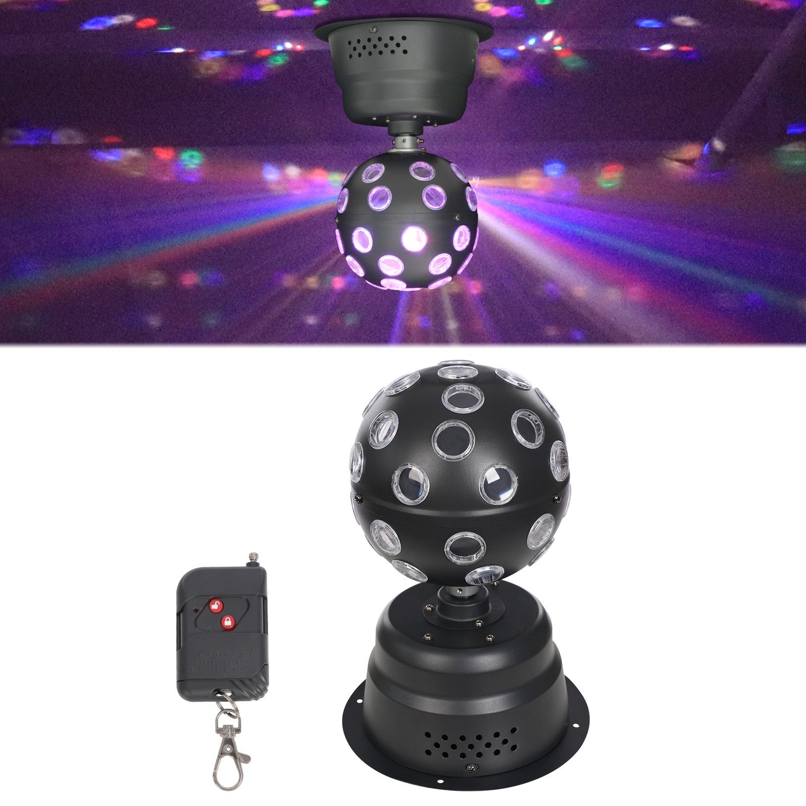 LED Corded Stage Light Stage Lighting Effects Electric Rotating Lamp & Remote