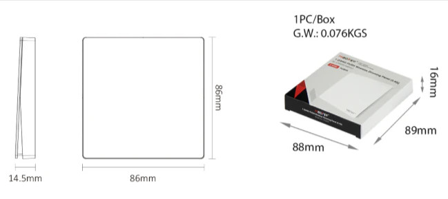 Miboxer 1 GANG PUSH Wireless Dimming Panel (2.4GHz)