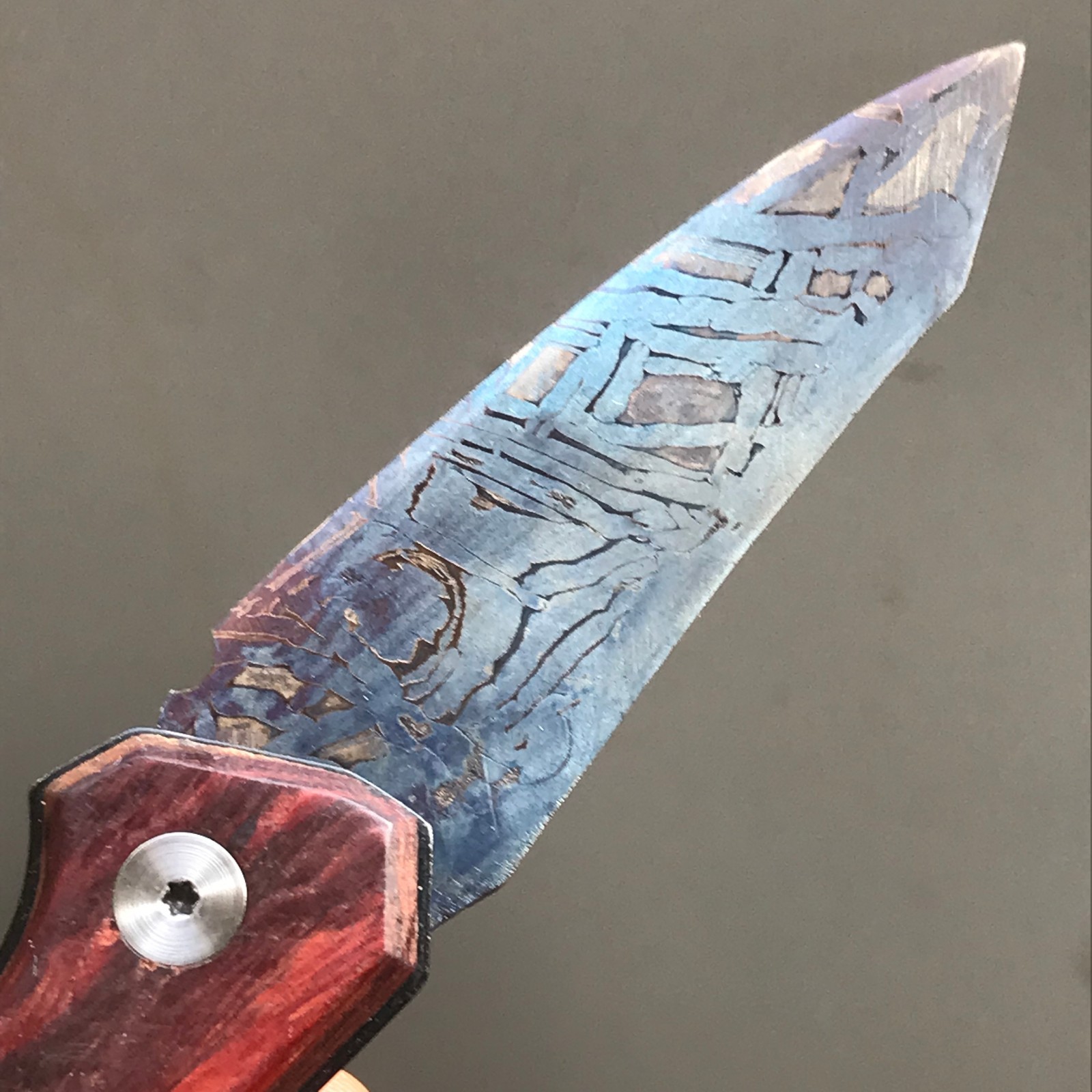Xizang IAB Iron Meteorite Cut Slabs Etched EDC 76.2 Grams Perfect Pocket Knife