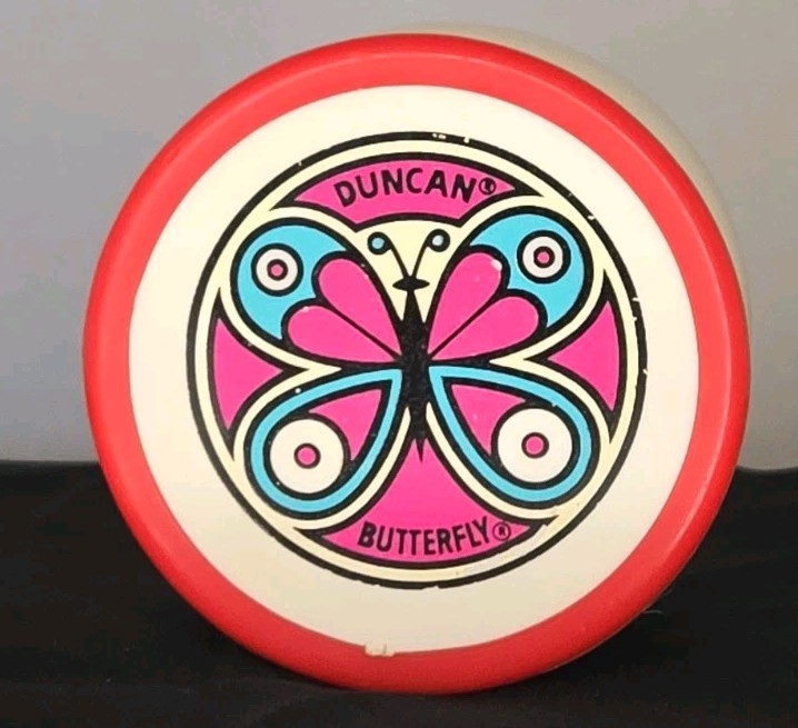 Vintage Duncan Promo Red/White Monroe Butterfly YoYo,70's,rare.