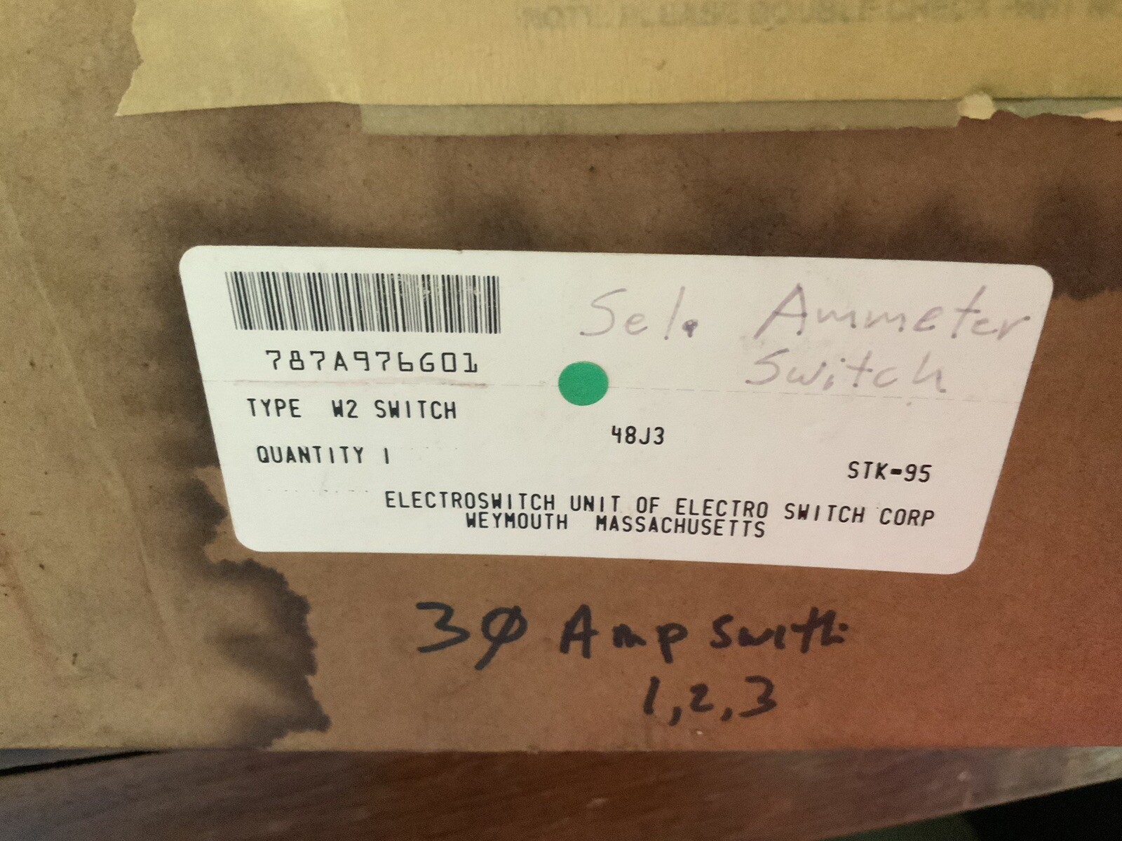 ELECTROSWITCH  AMMETER – Switch #787A976G01  NEW