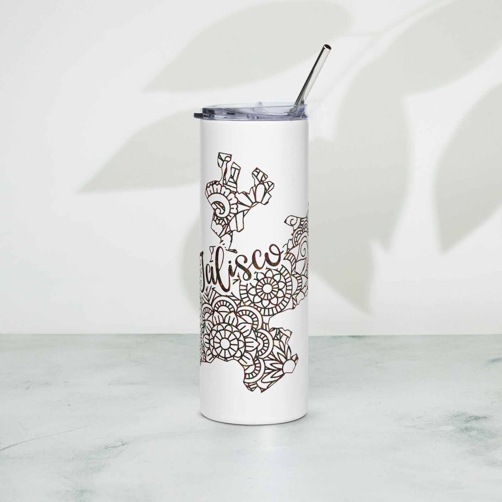 Jalisco Mexico Map Tumbler | Skinny Tumblr (Steel)