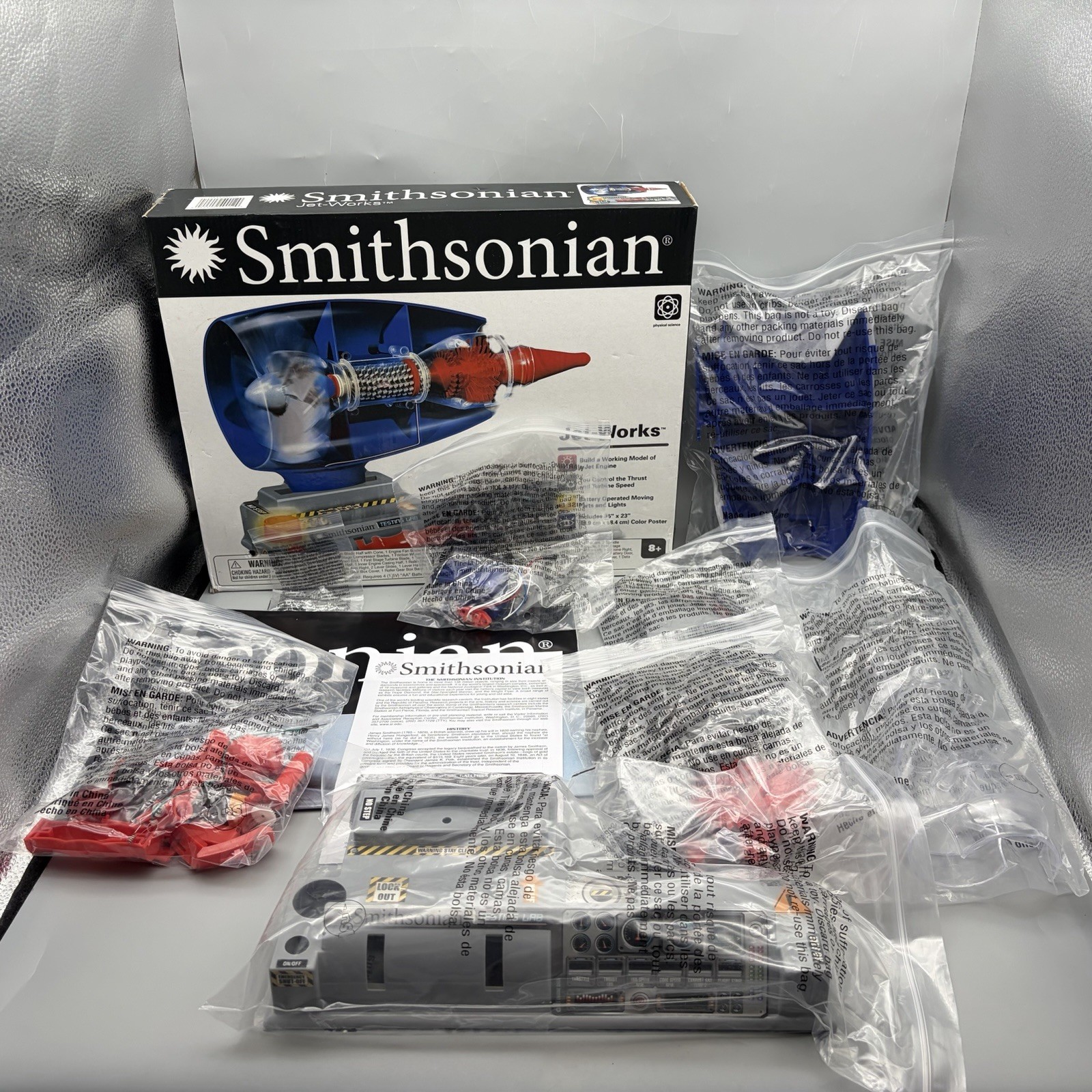Smithsonian Jet-Works Jet Engine Building Kit STEM Science Model Lights NEW READ