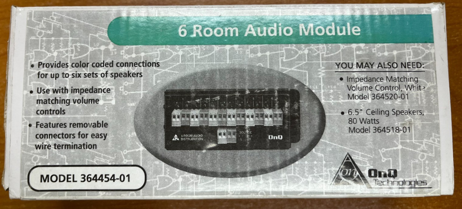 On-Q/Legrand OnQ (364454-01) 6 Room Audio Module NEW OLD STOCK
