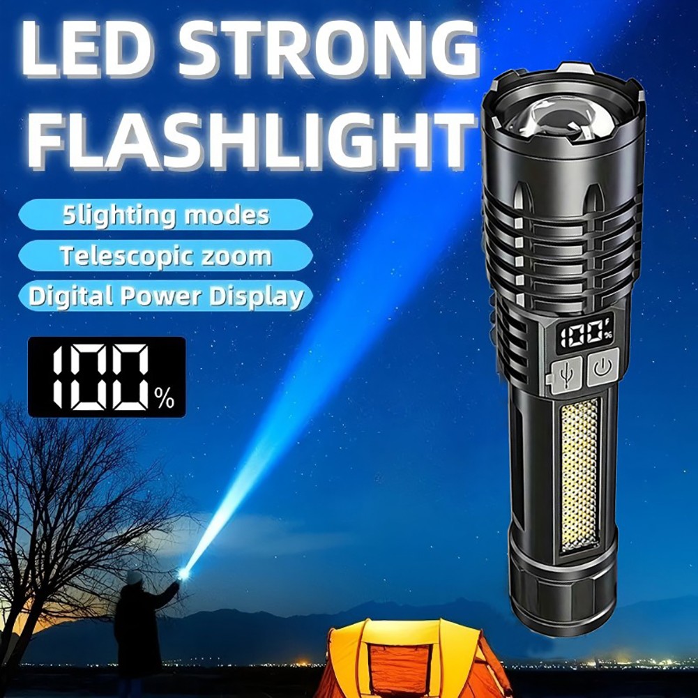 990000000 Lumen Super Bright LED Flashlight Rechargeable Tactical LED Work Light