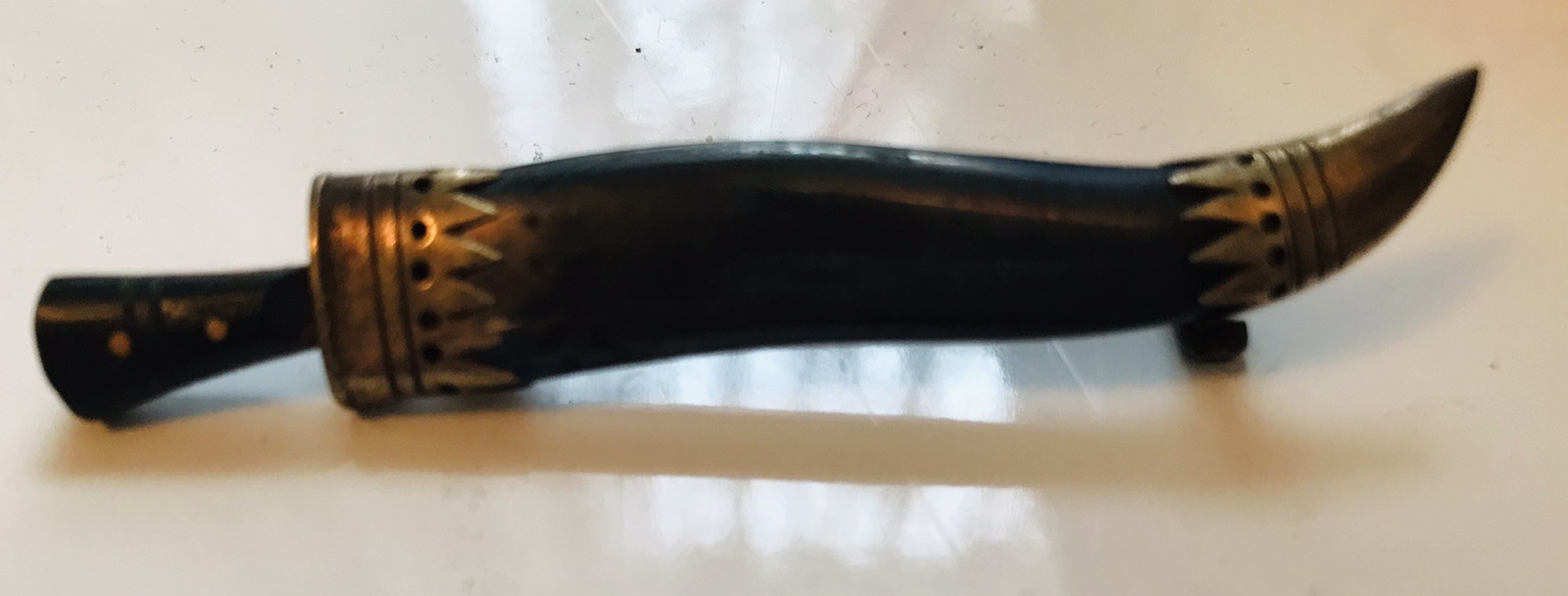 Vtg India Islamic Sikh Design Kirpan Dagger Khanjar Jambiya Curved Knife PIN