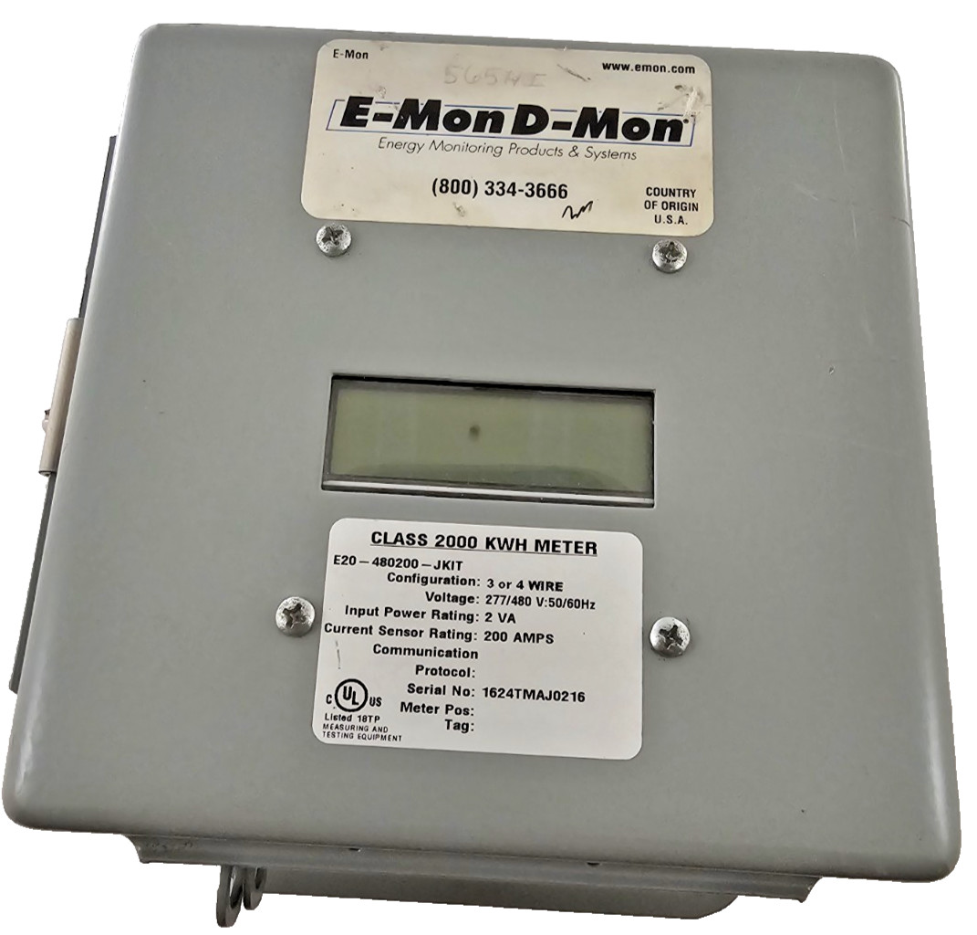 E-Mon D-Mon E20-480200-JKIT KWH Meter 277/480V 200A w/3 100A SplitCore Curr Sens