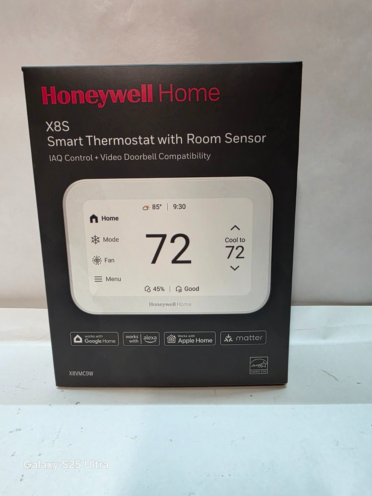 Honeywell Home X8S Smart Thermostat with Sensor and Doorbell Compatible