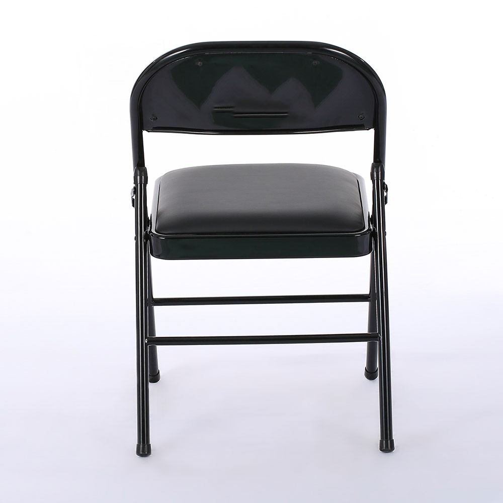 6pcs Elegant Foldable Iron & PVC Chairs for Convention & Exhibition Black
