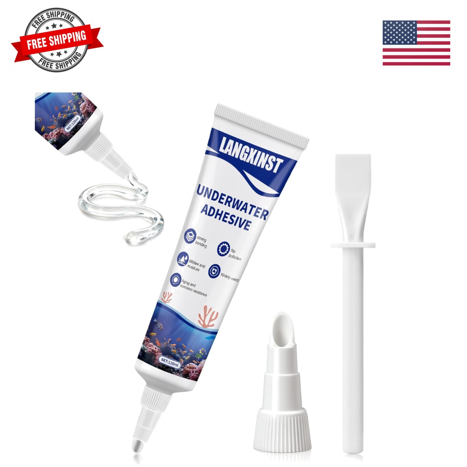 Aquarium Safe Silicone,Aquarium Silicone Transparent Underwater Sealant Water...