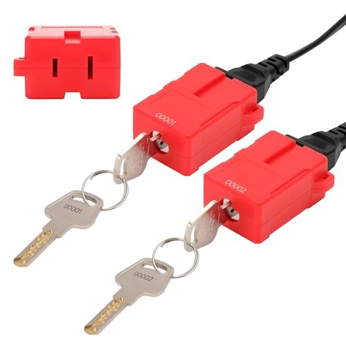 Electrical Cord Plug Lockout Device (Pack) - Key-Retaining Safety Lock for 2