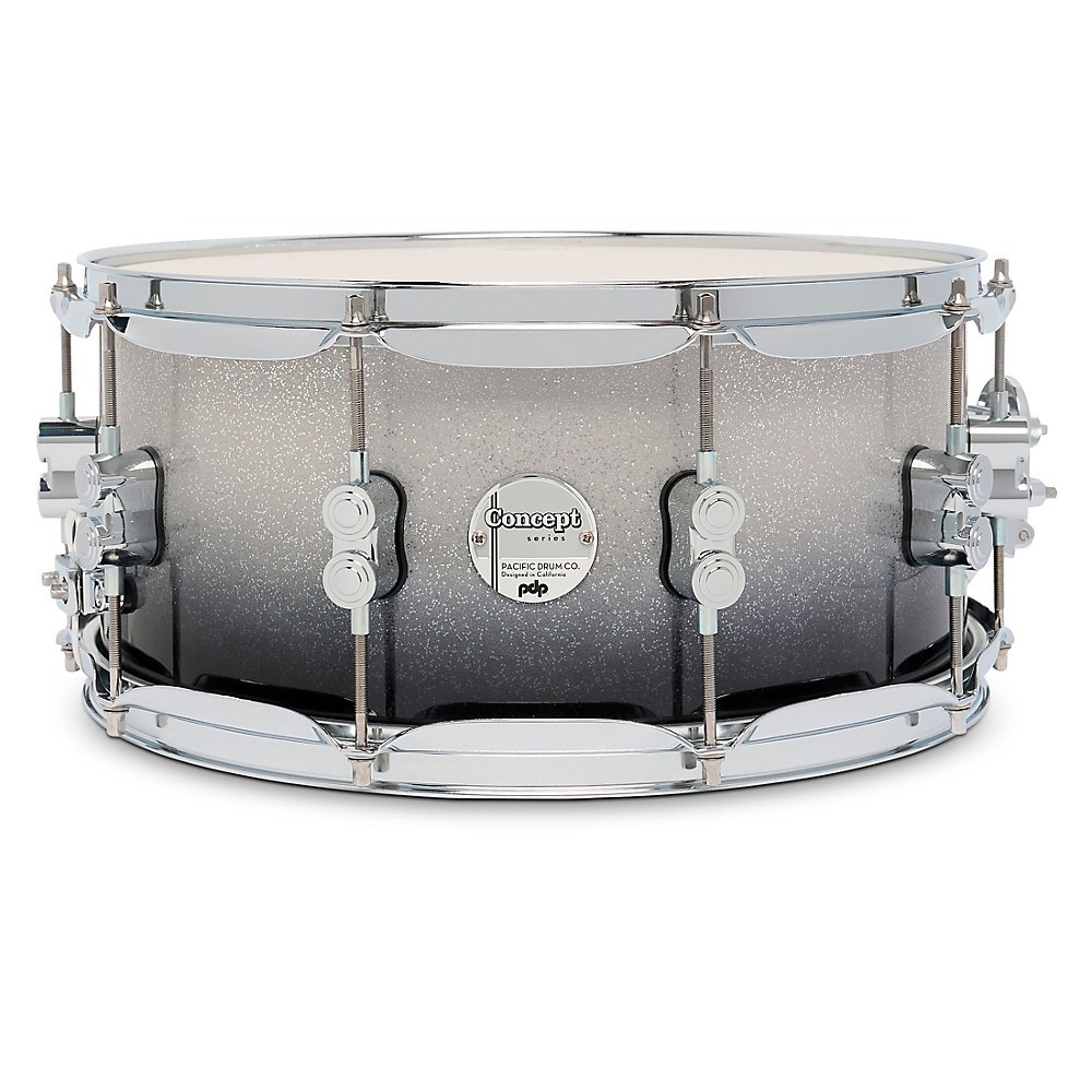PDP Concept Maple Snare Drum w/Chrome Hardware 14 x 6.5 in. Silver to Black Fade