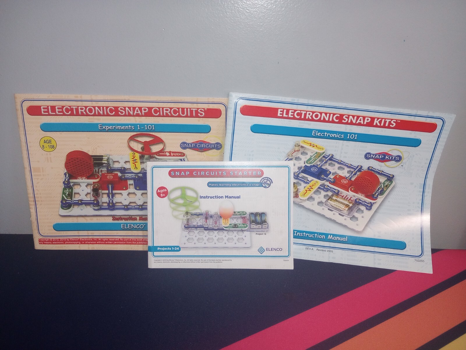 Snap Circuits Manuals Lot of 3 - Starter, Electronics 101, Experiments 1-101