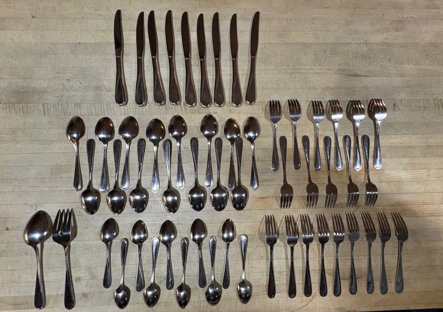 56 Pieces Oneida Stainless FLIGHT RELIANCE ** Set 9 plc Settings