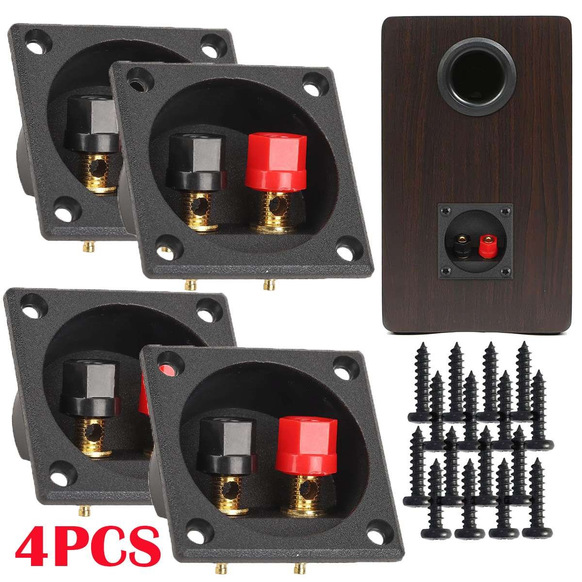 4X New Speaker Box Terminal Square Twist Cup Connector Subwoofer Enclosure Wire