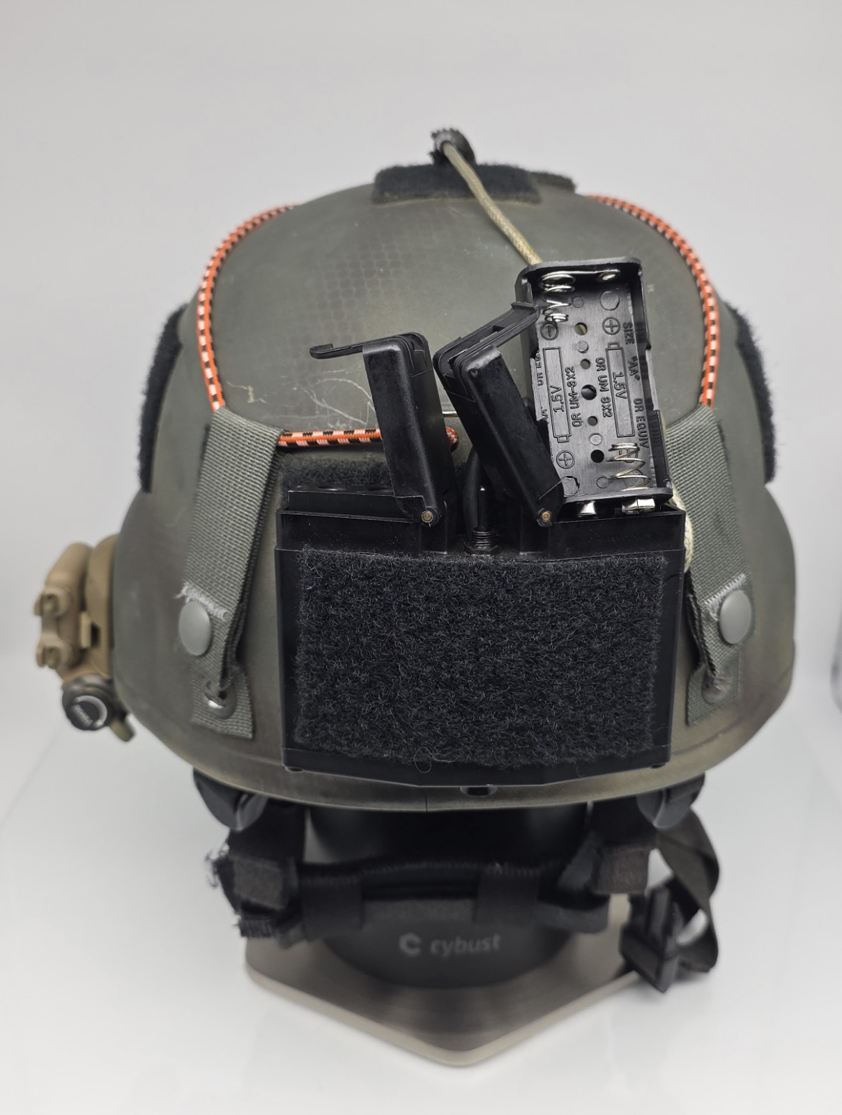 MSA Gallet TC-2000 Military Helmet Medium OD Green, Battery Pack, Light, Mount
