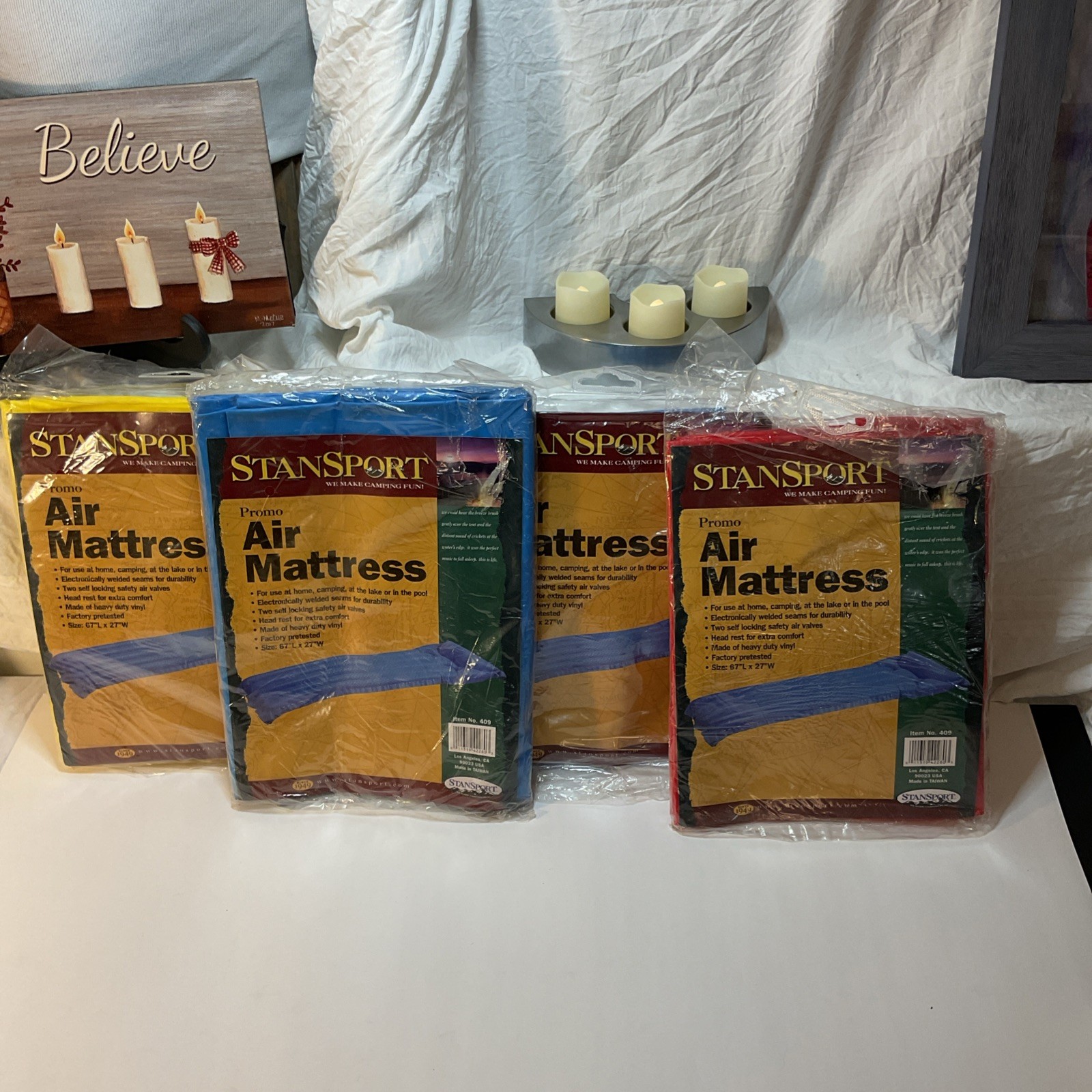 Stansport lot 4 air mattresses 67"x27" new in package perfect for holiday guests